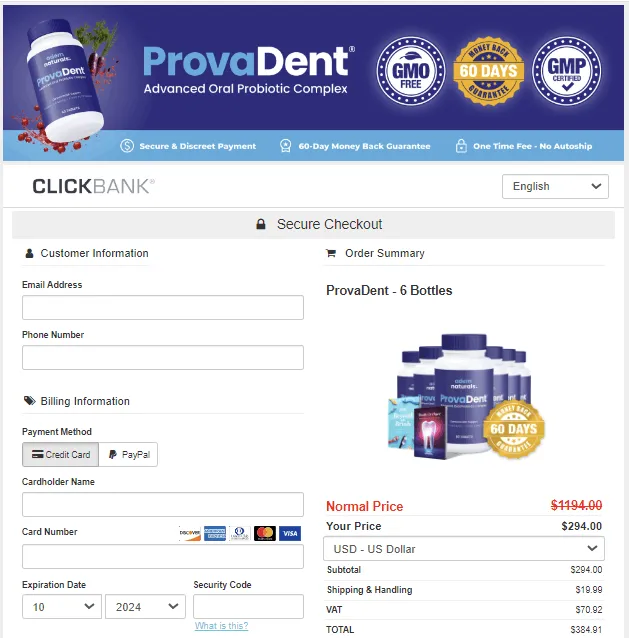 ProvaDent_order_page